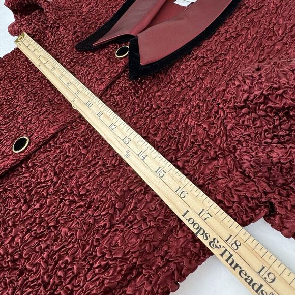 Vintage Jeffrey & Dara Womens Pointed Collar Blouse 10P Stretch Witchy Velvet - Picture 11 of 13